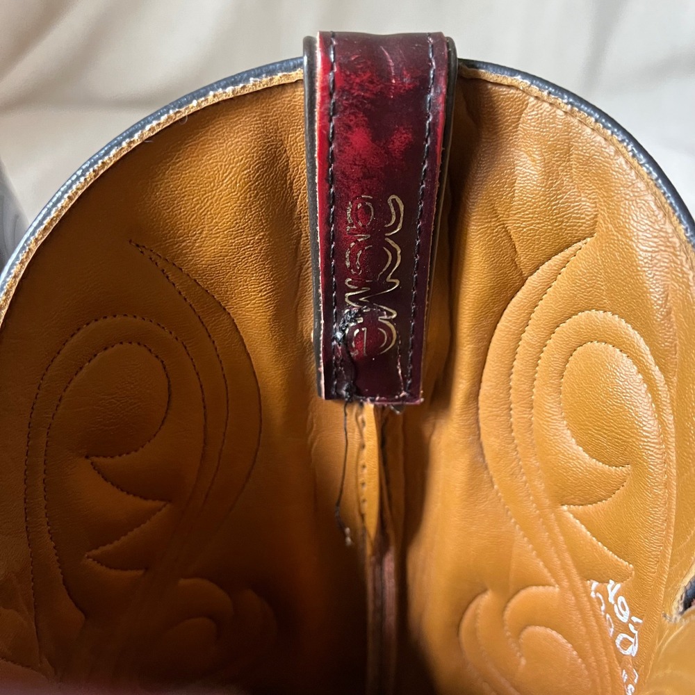 Vintage ACME Men's 8.5 EW Burgundy Leather Cowboy Western Boots Made USA - Picture 5 of 8